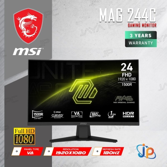 Jual Monitor MSI LED MAG 244C - Curved Full HD 24