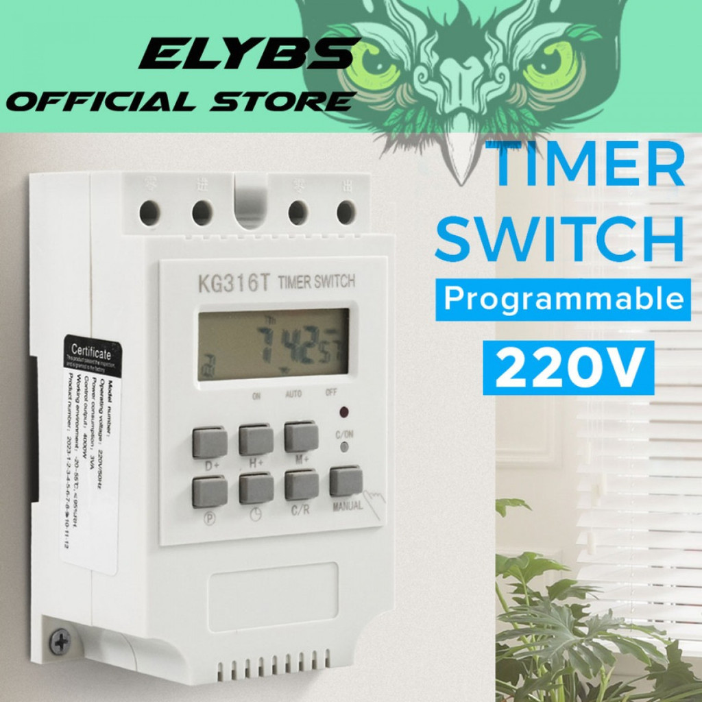 Jual Time Switch Relay 220V 30A Power Timer Programmable LCD Display ...