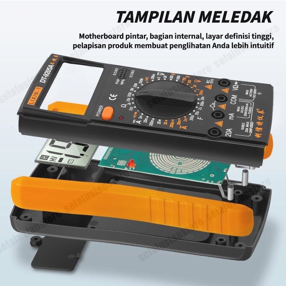 Jual Avometer Multiteste DT9205A Multimeter Digital AC / DC Transistor ...