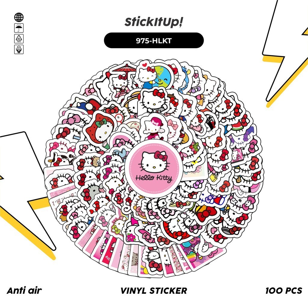 Jual COD 100 Pcs Stiker Pack Hello Kitty V3 Lucu Aesthetic Vynil ...