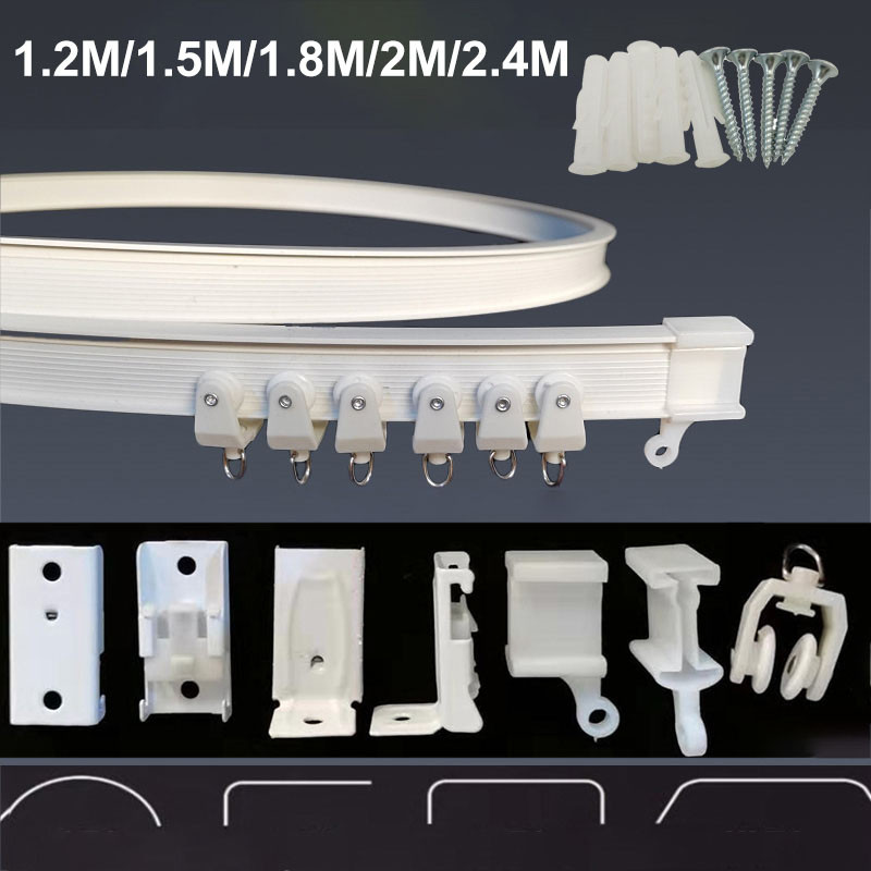 Jual 1.2M 1.5M 2.4M set Flexible PVC Curtain Track Rail Straight ...