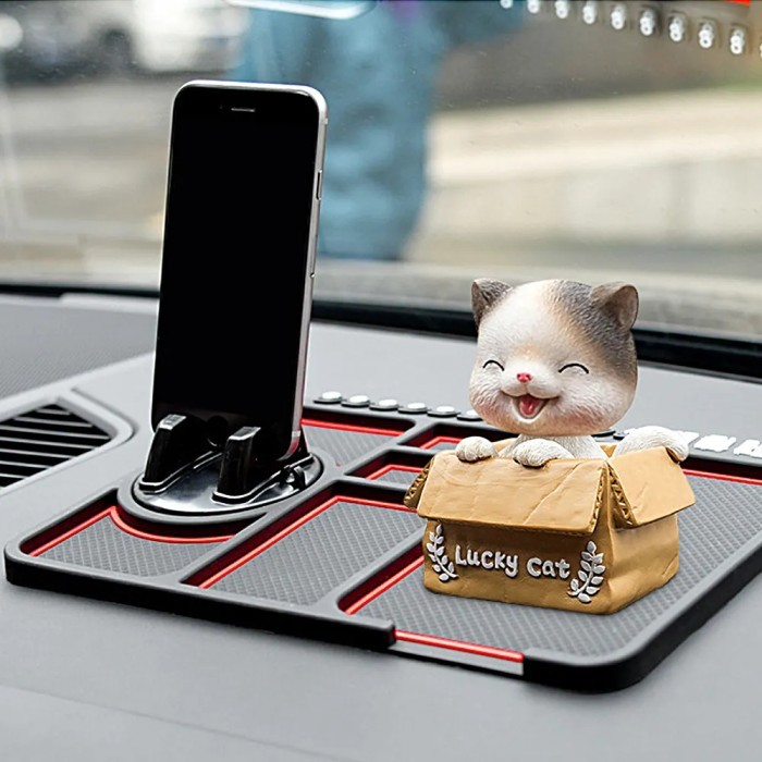 Phone Holder LBX Tempat Dudukan Cover Alas Anti Slip Aksesoris Koin Kacamata Kunci Mobil Dashboard Mobil Multifunctional Keset Karet Anti Selip Licin Mobil Car Mat Pengenal Mobil Dengan 13 Angka Tag Nomor HP Handphone Phone Number Plat Parking 360 25x18