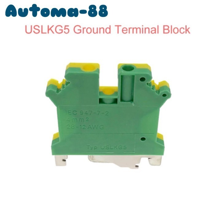 Jual USLKG-5 Grounding Terminal Block Din Rail Hijau-Kuning USLKG5 KK01 ...