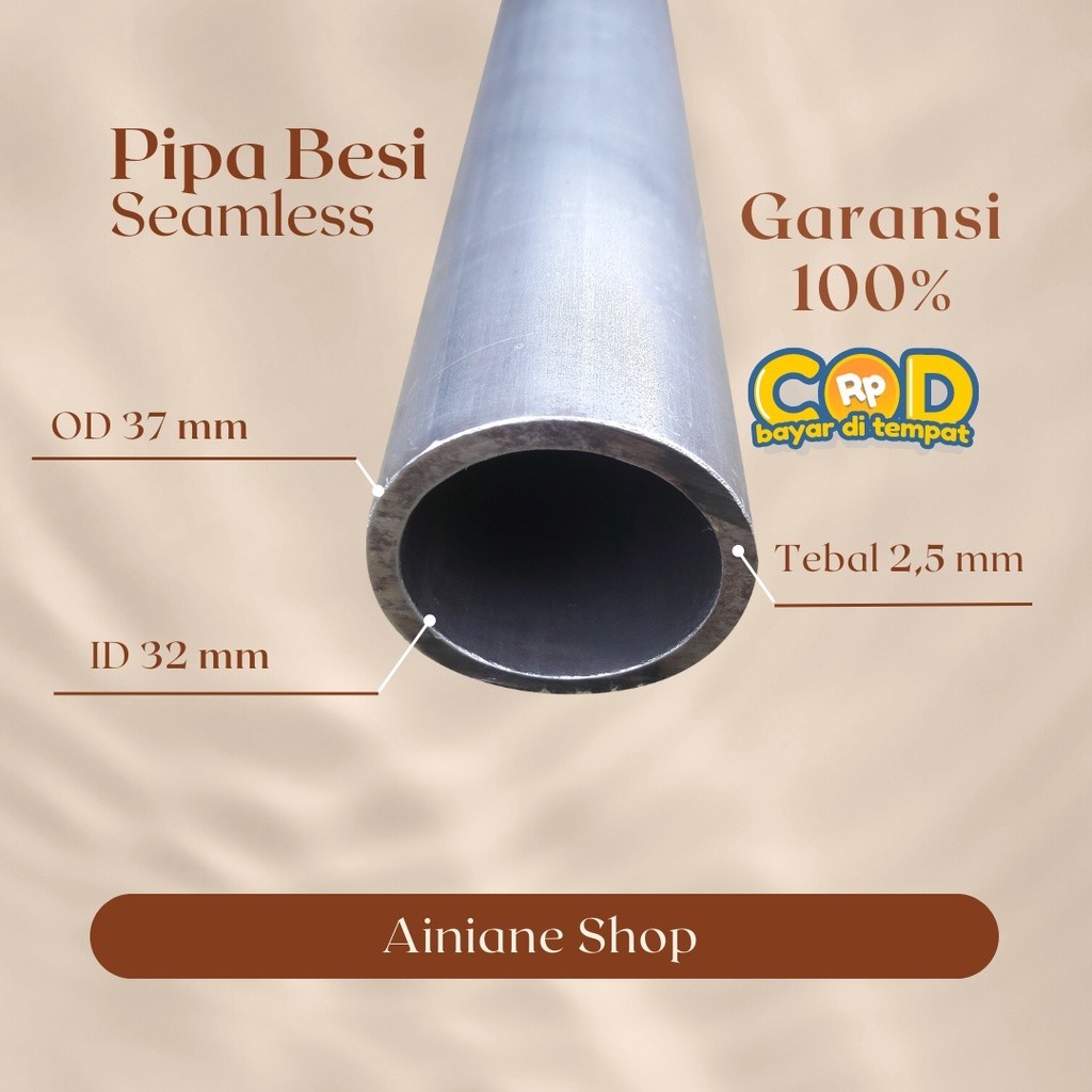 Jual Pipa Besi Seamless Od 37 mm / Id 32 mm Tebal 2,5 mm Panjang 20 cm ...
