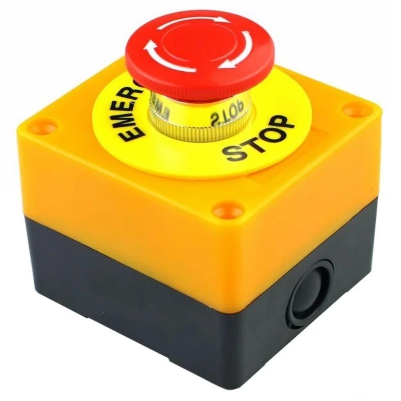 Jual Plastic Shell Red Sign Push Button Switch DPST Mushroom Emergency ...