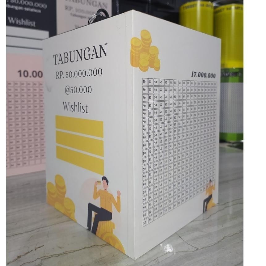Jual Celengan Target 50 Juta 50k Besar Kunci Gembok 15x15x20 Cm Kayu ...