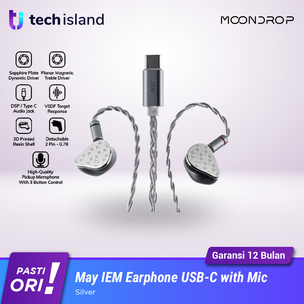 Jual Moondrop MAY Dynamic + Planar Driver Dual Driver IEM With DSP Type ...