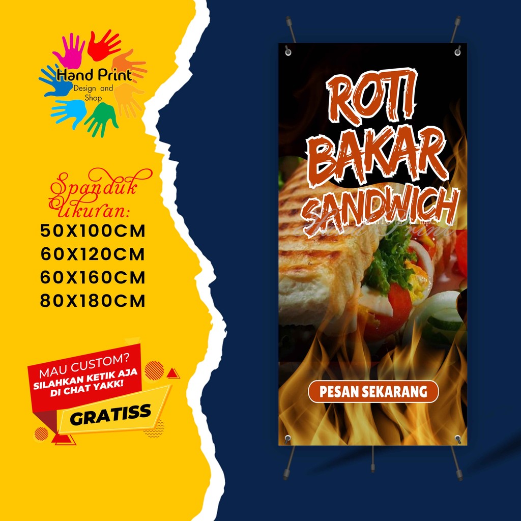 Jual Cetak Spanduk Banner Roti Bakar & Sandwuch MMT Spanduk Custom ...