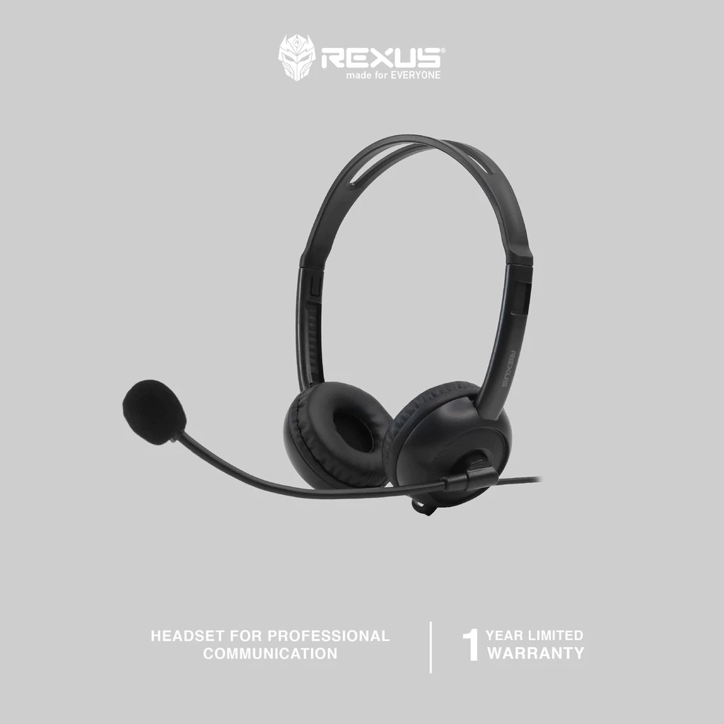 Rexus WO1 Headset Stereo Lightweight - Headband Adjustable & Single Jack 3.5mm