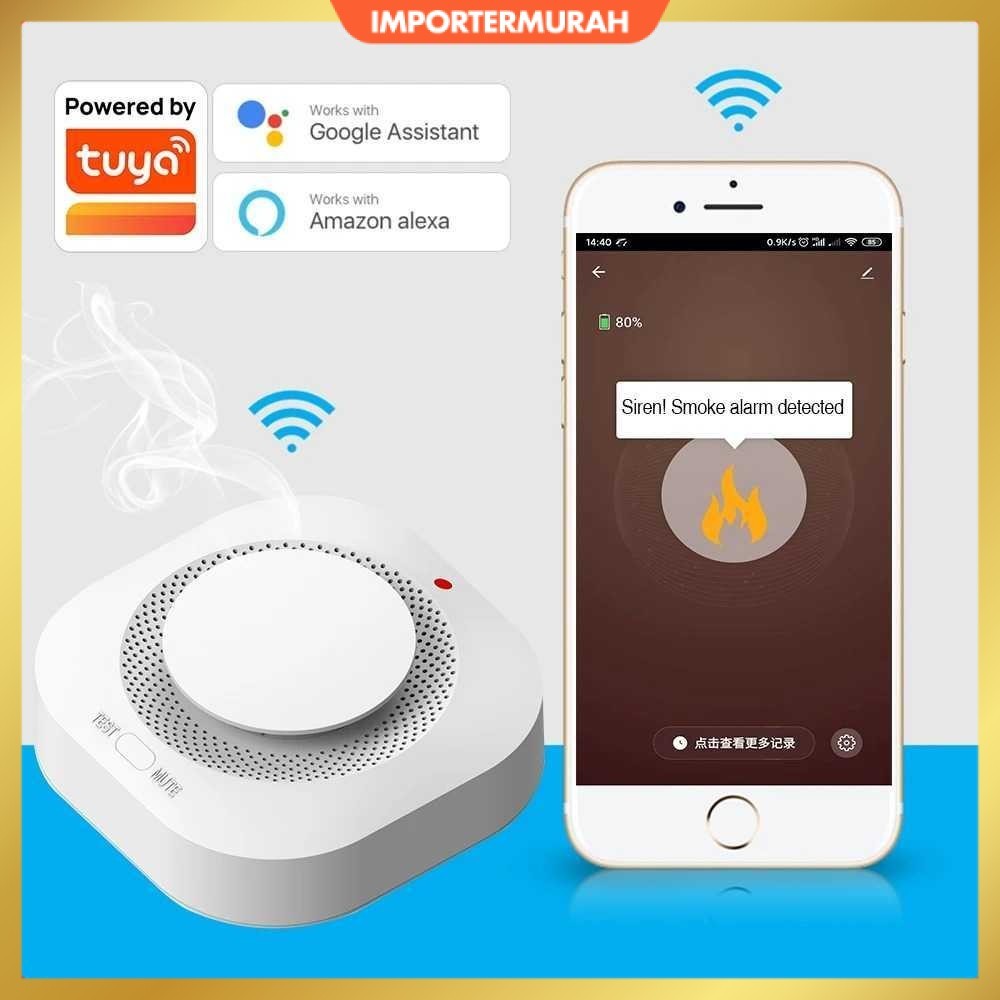 Jual Smoke Detector Alat Pendeteksi Asap Kebakaran Tuya Smart Life App ...