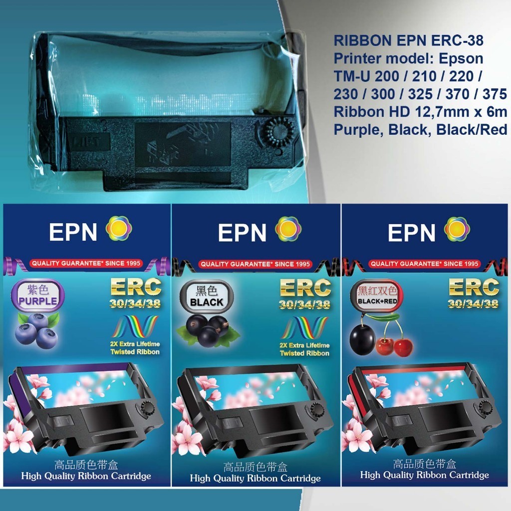 Jual ERC 38 New EPN / Fullmark Ribbon Pita Printer kasir Epson ERC38 TM ...