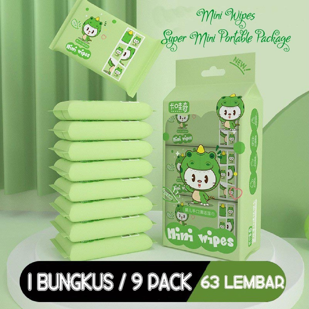 Jual Tisu Basah Mini Tissu Basah Mini Tissue Mini 1 Pack Isi 9 Bungkus ...