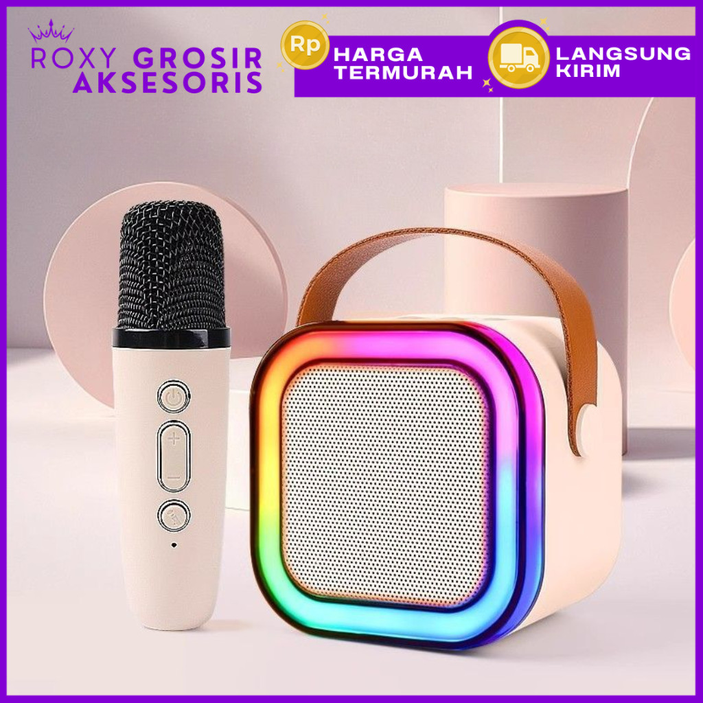 Jual Speaker Karaoke Bluetooth Mini K12 with Microphone Wireless RGB ...