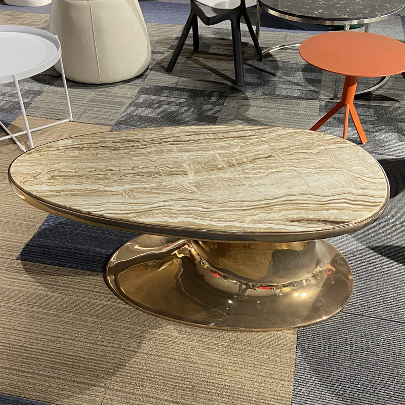 Jual Nordic designer furniture FRP marble duck tongue coffee table ...