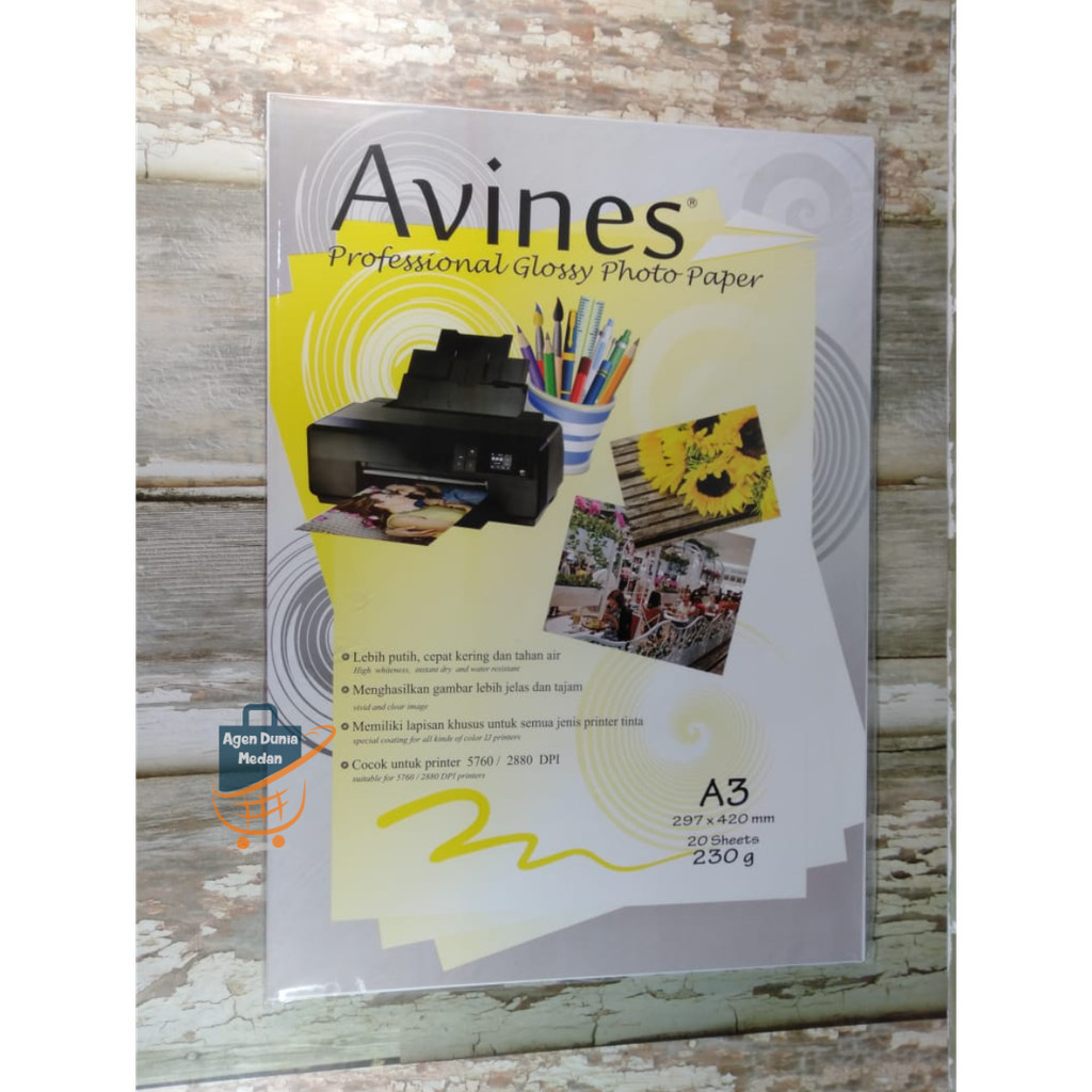 Jual Kertas Foto Glossy A3 Premium - Avines Premium Gloss Photo Glossy ...