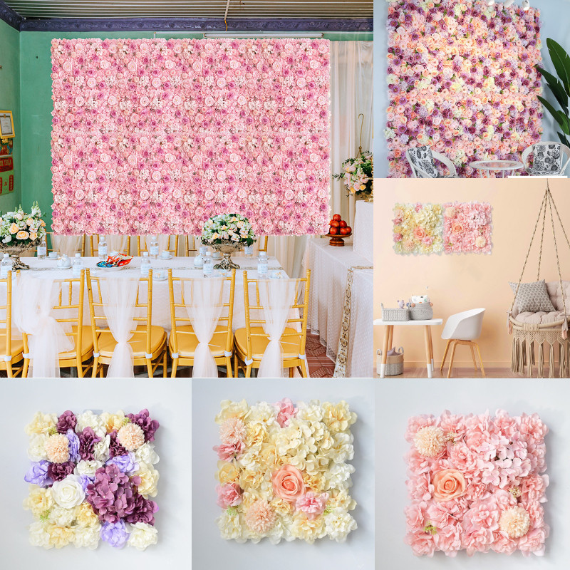 Jual Panel Dinding Karangan Bunga 3D / Flower Wall Rose / Bahan Sutra ...