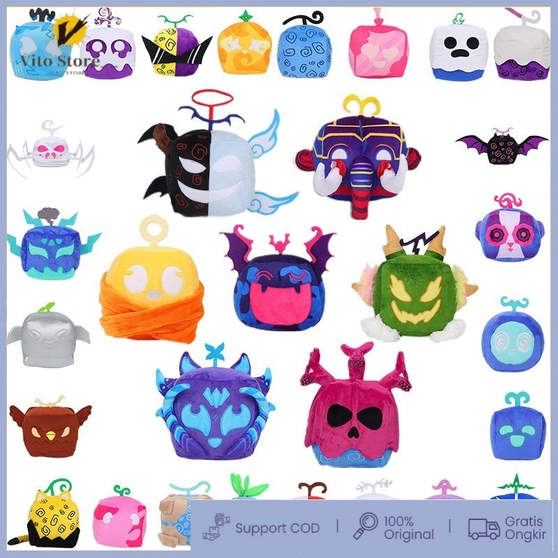 Jual （Ready）Blox Fruits Anime Game Plush Toy Fruit Leopard Pattern Box ...