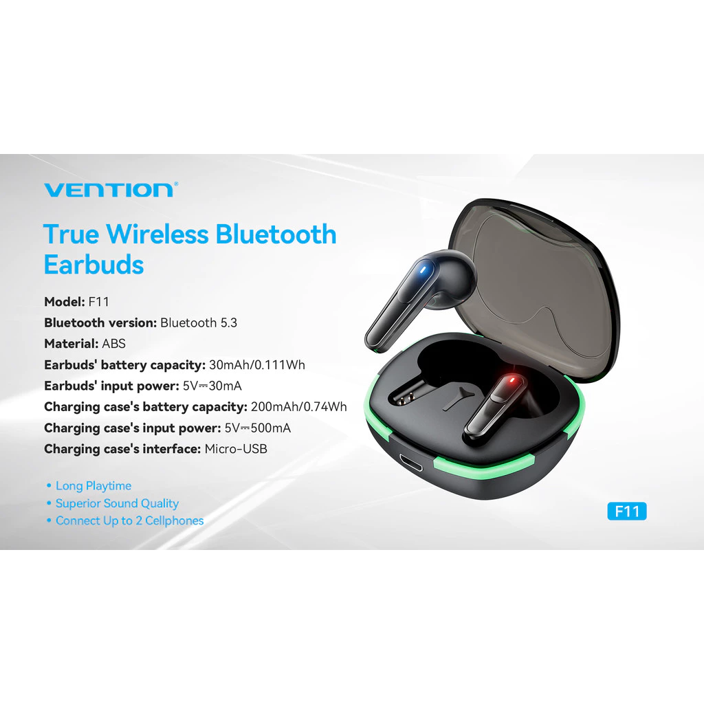 Vention TWS True Wireless Bluetooth Earbuds Earphone F11