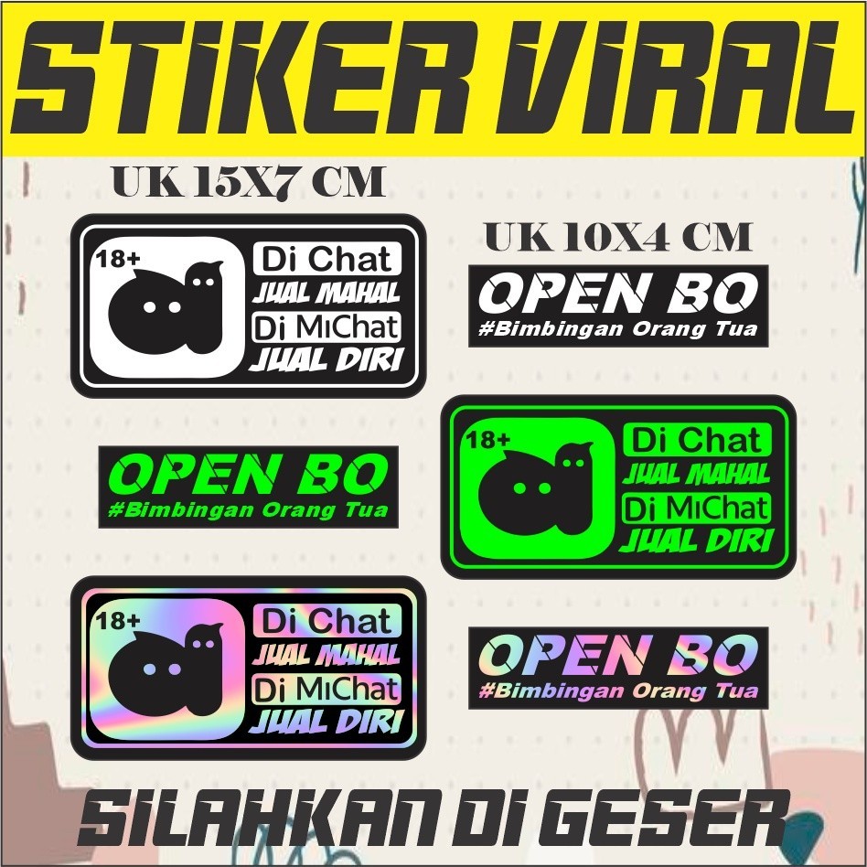 Jual Sticker Open BO Bimbingan Orang Tua Stiker Kata-kata Viral | Shopee  Indonesia