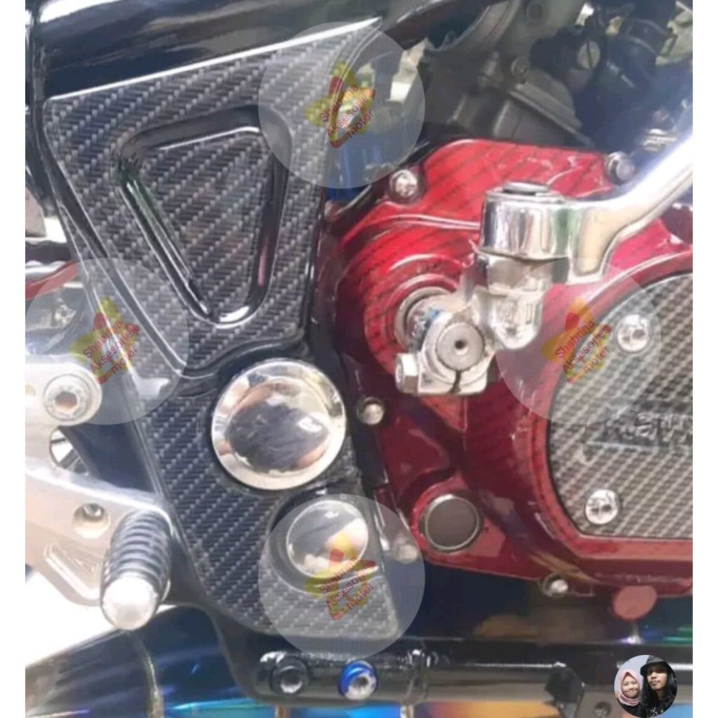 Jual Stiker Emblem carbon frame Rangka Ninja Rr old new kanan kiri ...