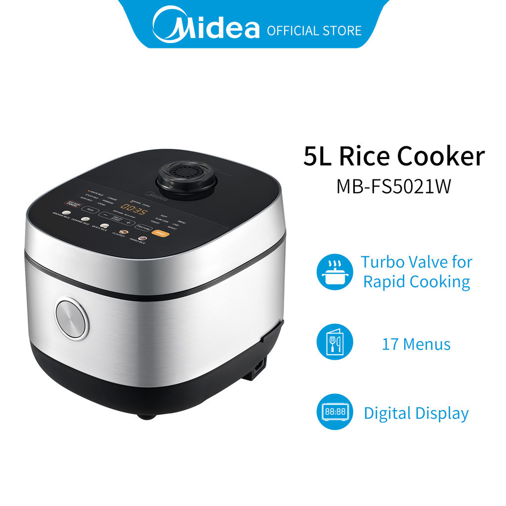 Jual Midea Digital Rice Cooker MB-FS5021W - 5L Non Stick Coating 17 ...