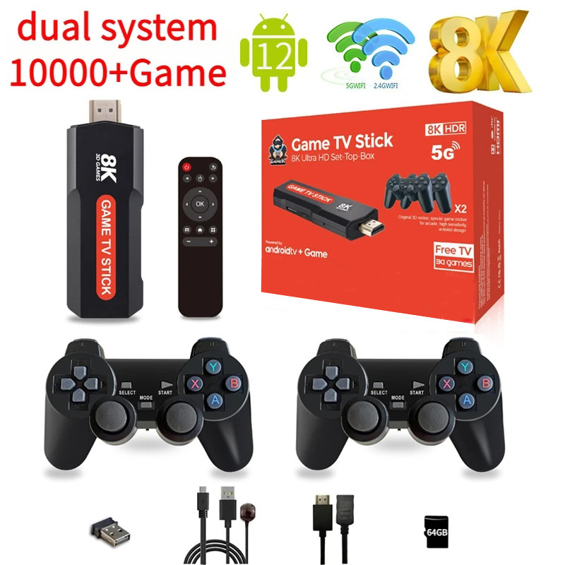Jual X2 Smart Game Stick Android 12 Amlogic S905 Retro Game Consoles HD ...