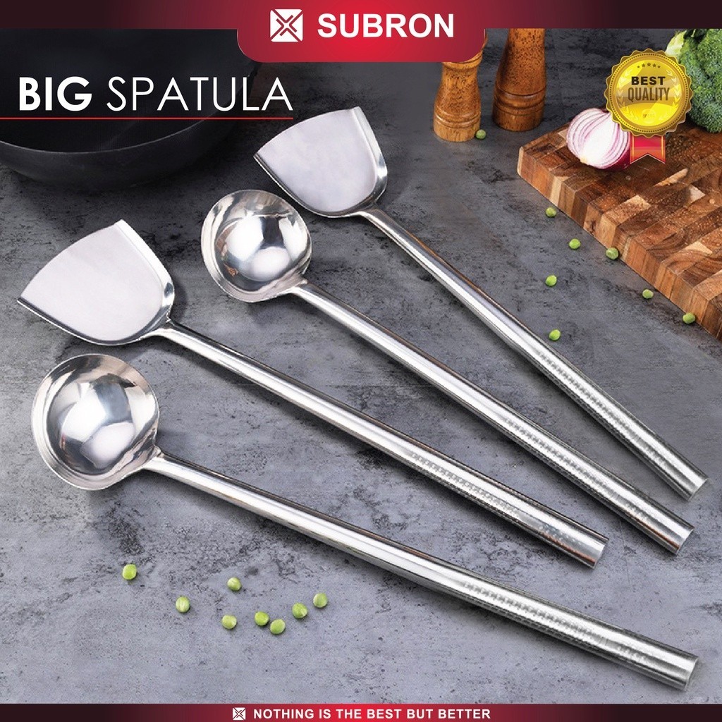 Jual Spatula Sodet Sutil Centong Irus Sop Full Stainless Besar S M L Subron Katel Kuali Wok