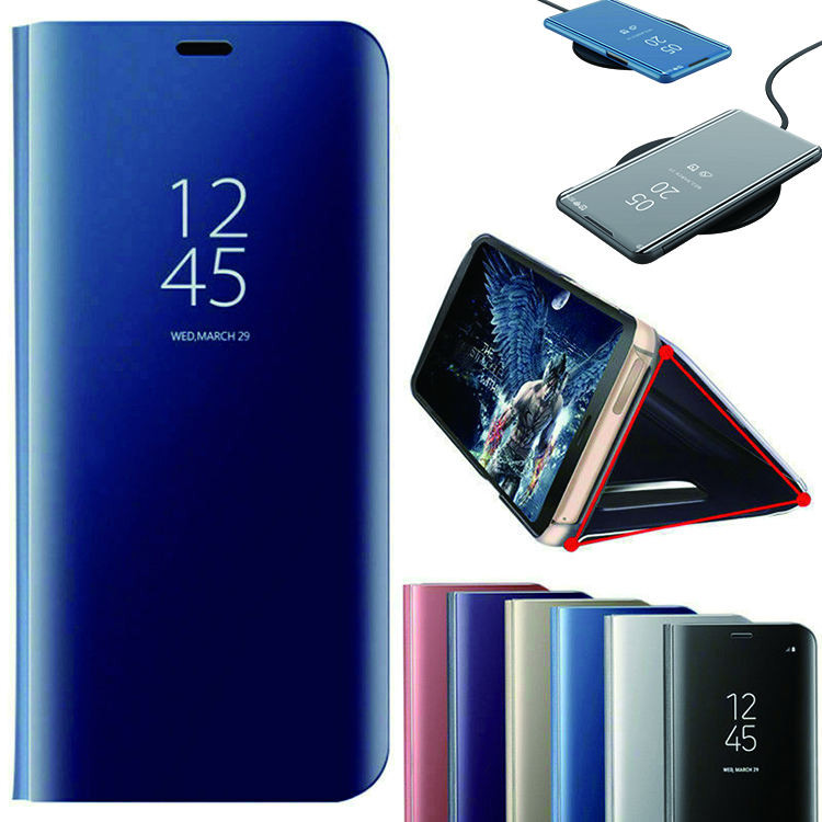 Cover per Huawei Y9a Custodia, Custodia Flip Traslucido Clear