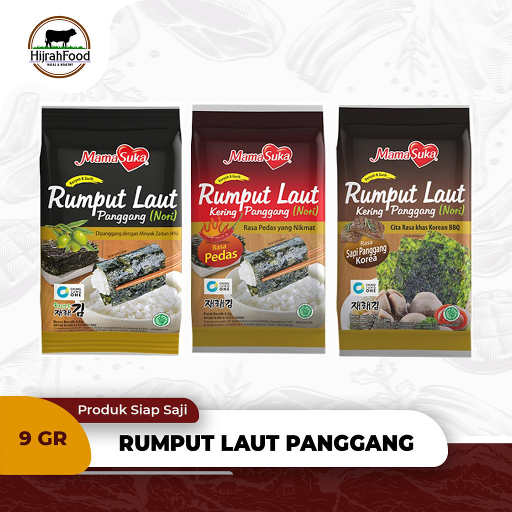Jual MamaSuka Rumput Laut Kering Panggang Roasted Seaweed Snack Kaya ...
