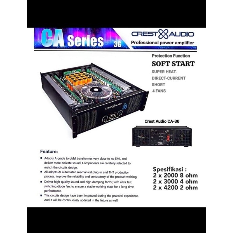 Jual POWER AMPLIFIER CREST AUDIO CA30/CA 30 BODY PANJANG | Shopee Indonesia