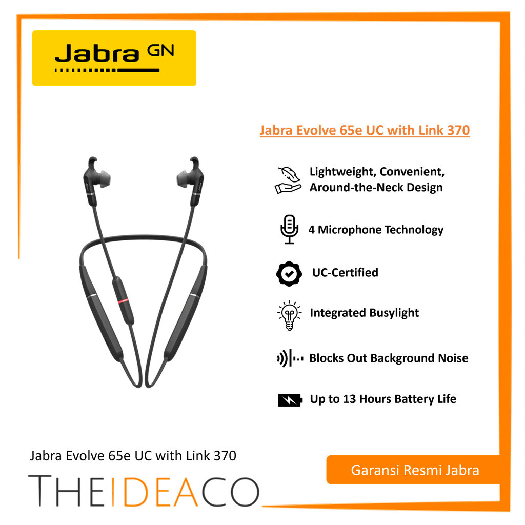 Jual Jabra Evolve 65e UC with Link 370 (6599-629-109) Shopee