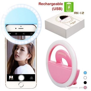 FPS Ring Selfie LED Lampu Selfie Bulat Untuk Kamera HP Mikro USB Ring Bulat