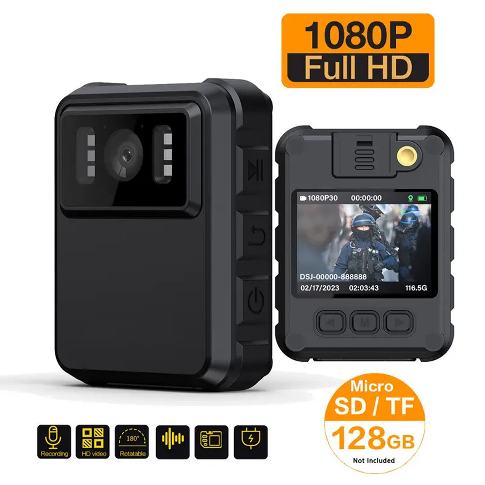 Jual 2024 Mini Body Camera Portable IP65 Waterproof Mounted Cam with 2 ...