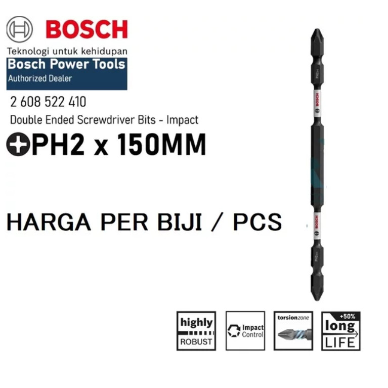 Jual Mata Obeng ORIGINAL BOSCH SPESIAL 150mm Cordless Impact Screw ...