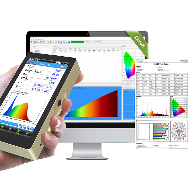 Jual OHSP350 Handheld Spectrometer Light Wavelength Meter with PC ...