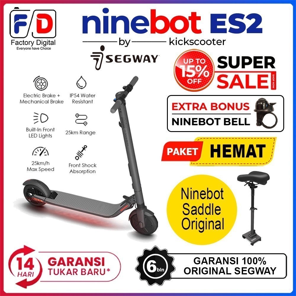 Jual Segway Ninebot Es Electric Kickscooter Led Display Skuter Listrik