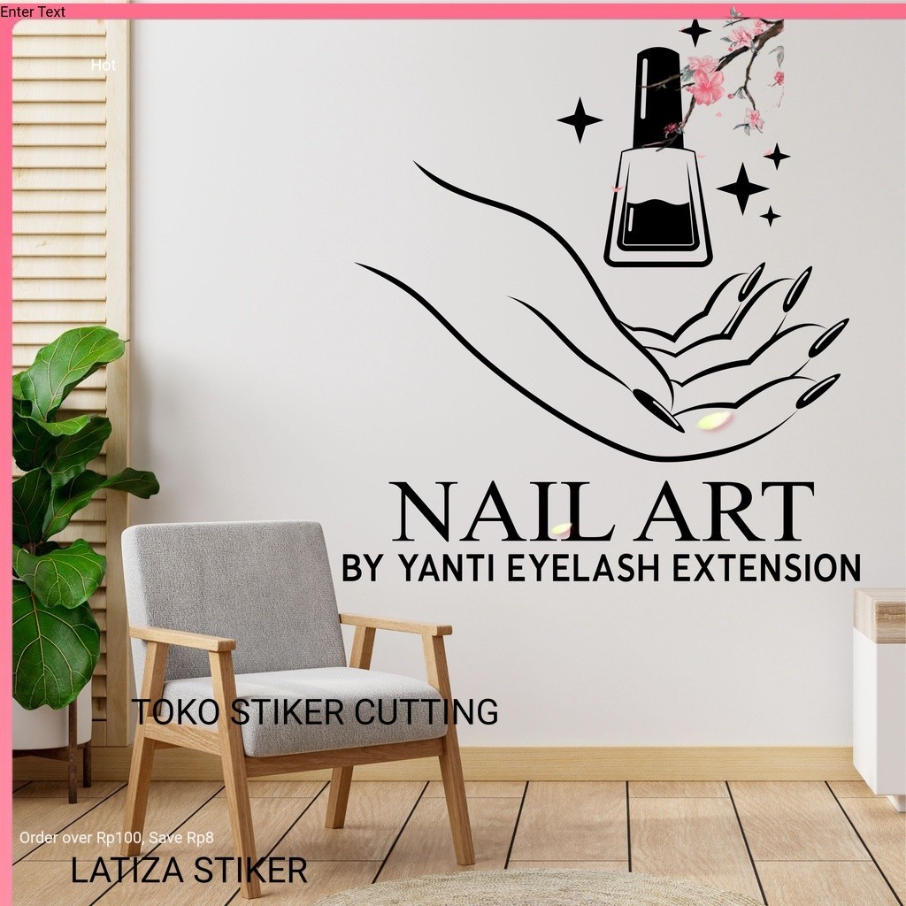 Jual stiker salon stiker barbershop STIKER DINDING SALON NAIL ART ...