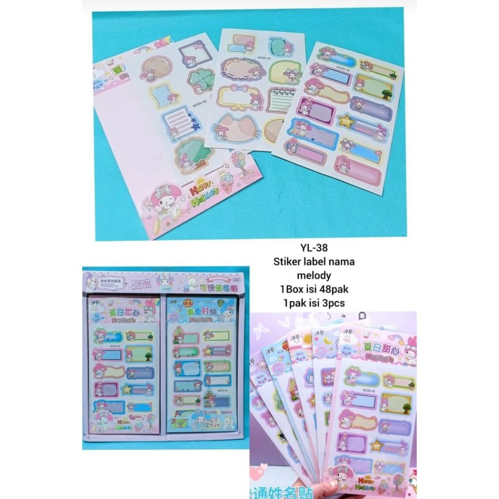 Jual STIKER LABEL NAMA SANRIO SZ 225 - BOX AMX 483 - BESAR WY 0001 ...