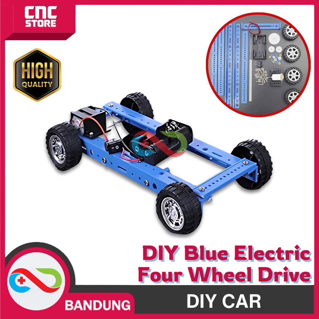 Jual KIT Mainan Edukasi DIY Mobil 4WD Blue Electric | Shopee Indonesia