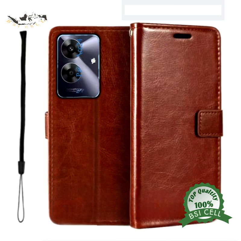 Jual CASE REALME NOTE 60 RMX3933 LEATHER CASE SARUNG HP DOMPET KULIT ...