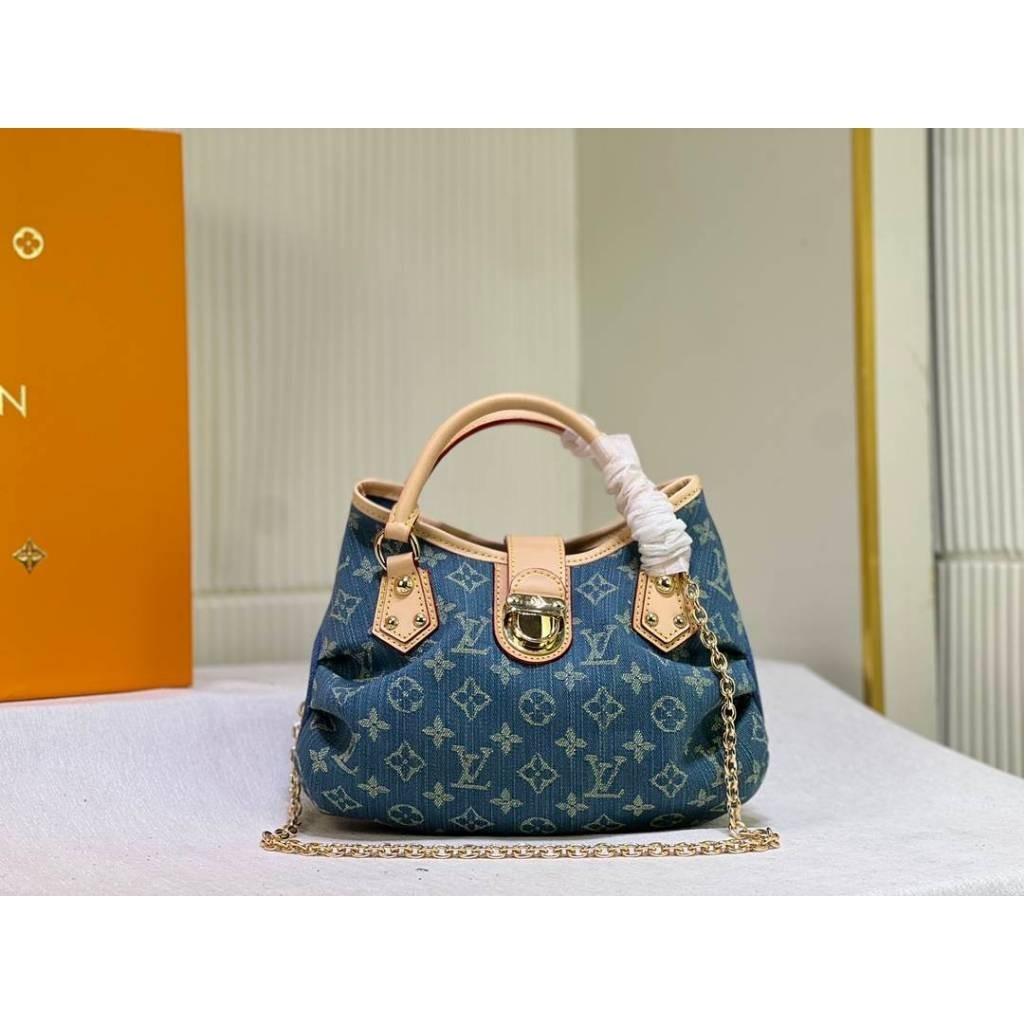 Jual Louis Vuitton Fashion new denim with discolored yellow leather ...