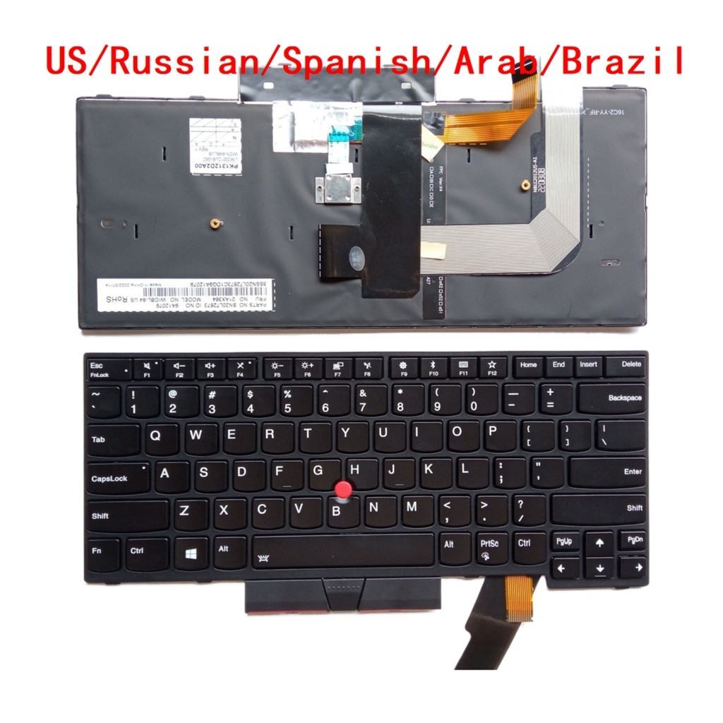 thumbnail image 2 of Table-King Spanish Non-Backlit Black Keyboard For Lenovo ThinkPad T470 T480 A475 A485 2 of 5