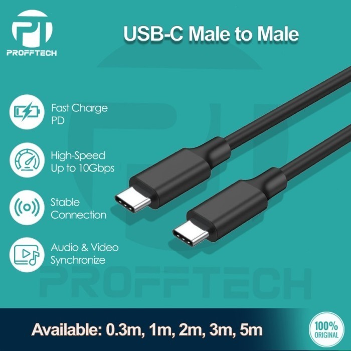 Jual USB TypeC 3.1 Male to male Cable 30cm, 1m, 2m, 3m, 5m / 30 cm 1