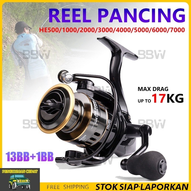 Jual REEL SPINNING 17KG KUAT & CEPAT! Seri HE500-7000 Ratio 5.2:1 ...