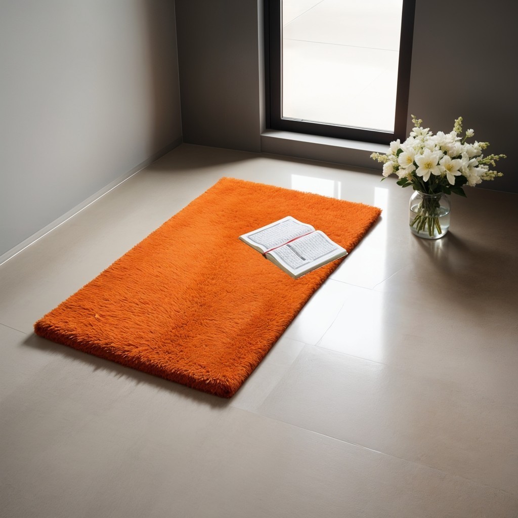 Jual (ANTI SLIP) Sajadah bulu rasfur polos ukuran 115 cm x 65 cm cm isi ...