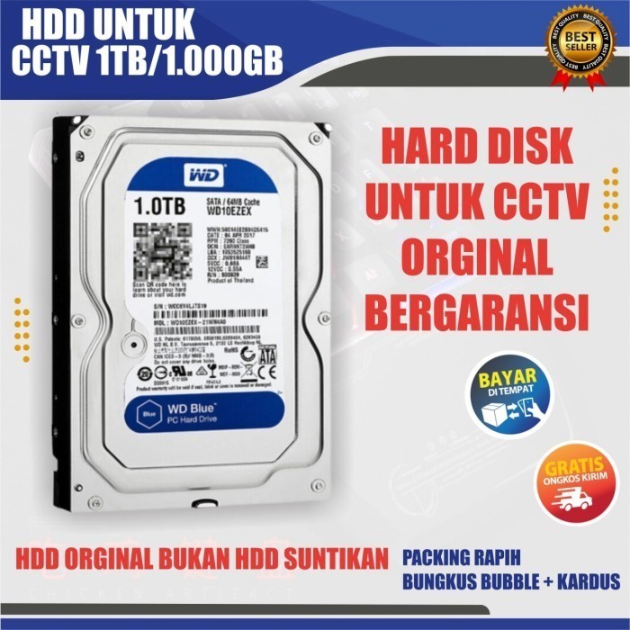 Jual HDD UNTUK CCTV / HARDISK 1TB WD BLUE / HARDDISK PC / HARD DISK ...