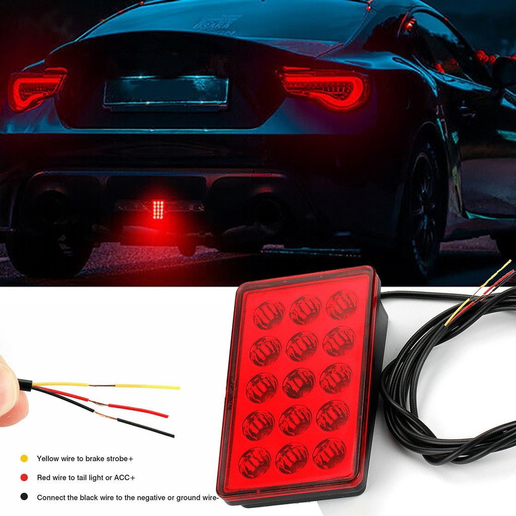 Jual 15LED F1 Style Universal Car Rear Signal Light Red LED Warning ...