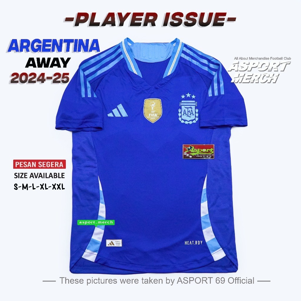 Jual JERSEY ARGENTINA AWAY 2024 TERBARU PLAYER ISSUE JERSEY BOLA