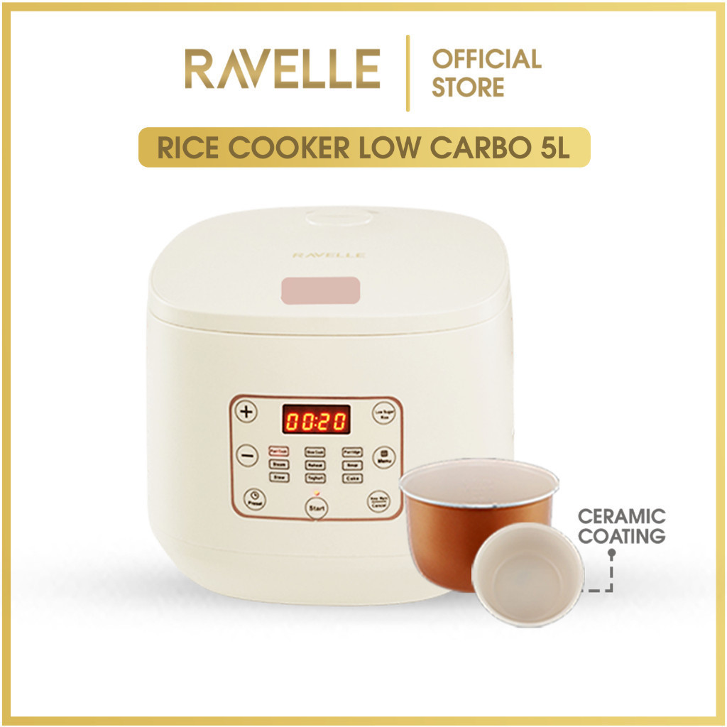 Jual RAVELLE Digital Rice Cooker Low Carbo 5L Penanak Nasi Low Watt
