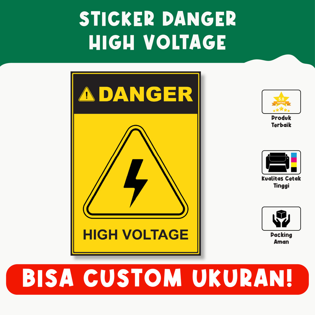 Jual Sticker Danger High Voltage Tegangan Tinggi – Tanda Peringatan ...